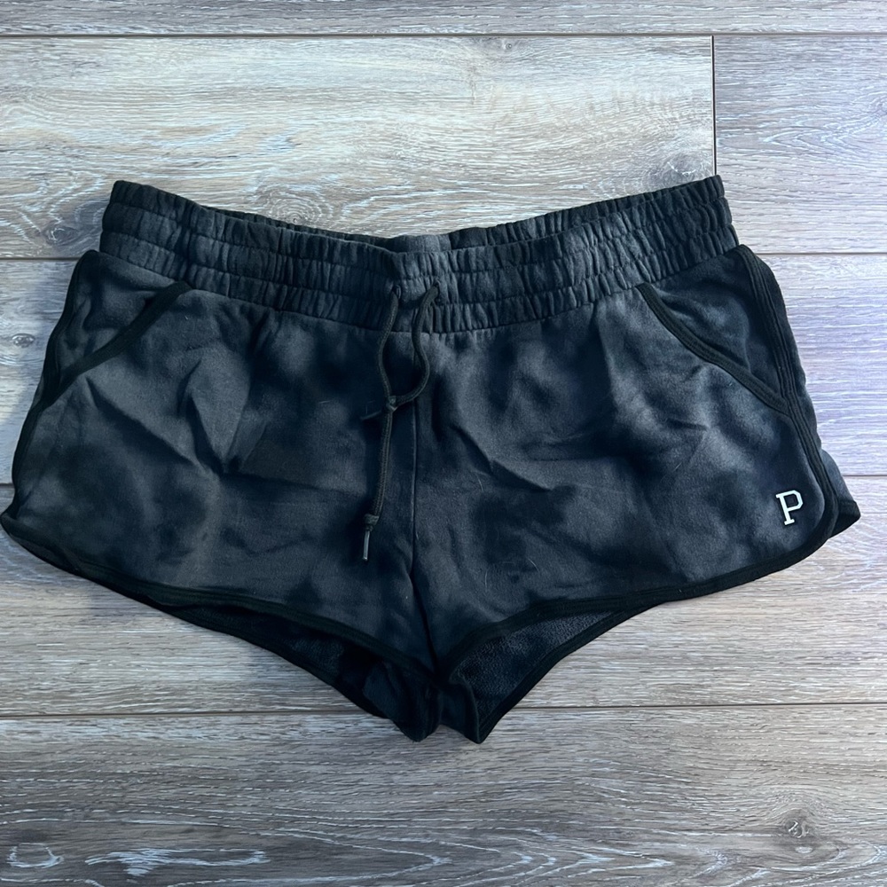 PINK tie dye sweat shorts